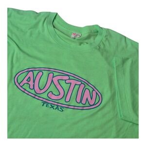 VTG Iconic Keep Austin‎ Weird Single Stitch Tee Y2K Texas Made In USA Adult L